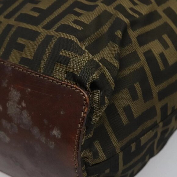 FENDI Zucca Canvas Tote Bag Brown Black Auth 112832 - Picture 4 of 16